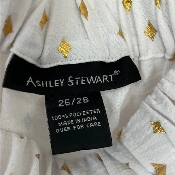 ASHLEY STEWART 2pc crop top & Bell bottom pants w/ gold foil diamond shape - Picture 7 of 11